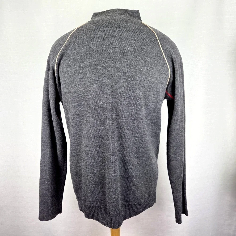 BKE Gray Full Zip Up Cardigan Sweater Men's‎ Medium Grandpacore Preppy Retro